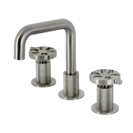 KINGSTON BRASS Widespread Bathroom Faucet with Push PopUp, Brushed Nickel KS1418RX